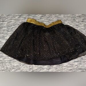 Black and Gold Sparkle Girls Skirt